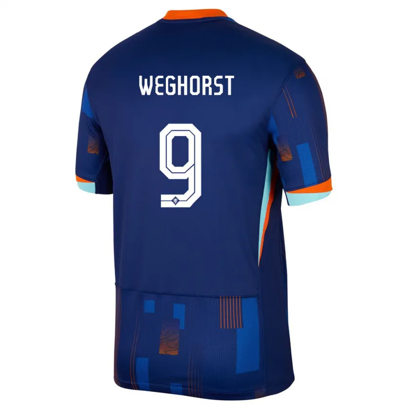 Danxen Dames Nederland Wout Weghorst #9 Blauw Uitshirt Uittenue 24-26 T-Shirt
