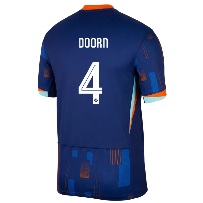 Danxen Dames Nederland Lisa Doorn #4 Blauw Uitshirt Uittenue 24-26 T-Shirt