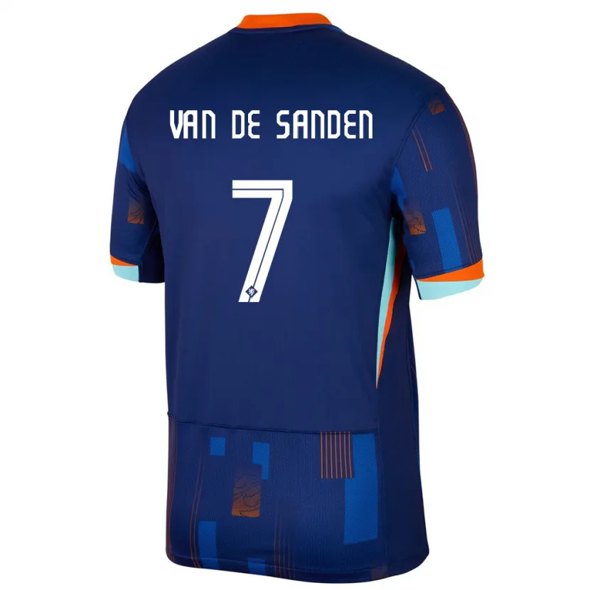 Danxen Dames Nederland Shanice Van De Sanden #7 Blauw Uitshirt Uittenue 24-26 T-Shirt