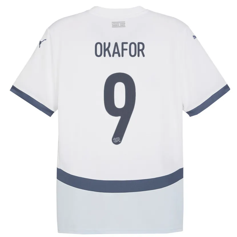Danxen Dames Zwitserland Noah Okafor #9 Wit Uitshirt Uittenue 24-26 T-Shirt