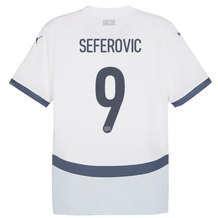 Danxen Dames Zwitserland Haris Seferovic #9 Wit Uitshirt Uittenue 24-26 T-Shirt