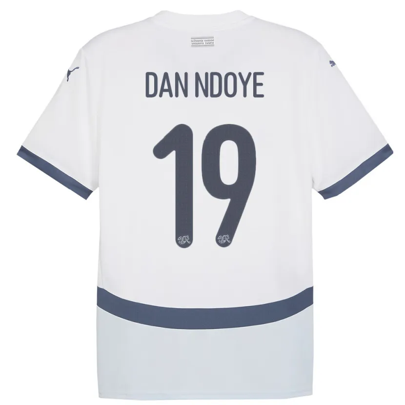 Danxen Dames Zwitserland Dan Ndoye #19 Wit Uitshirt Uittenue 24-26 T-Shirt