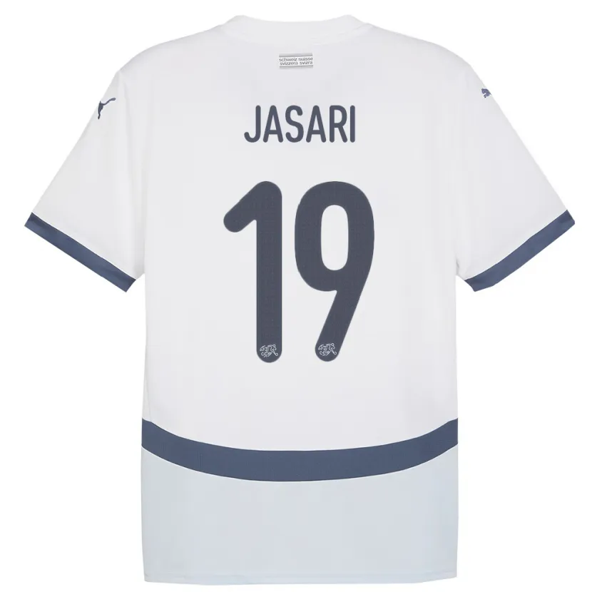 Danxen Dames Zwitserland Ardon Jasari #19 Wit Uitshirt Uittenue 24-26 T-Shirt