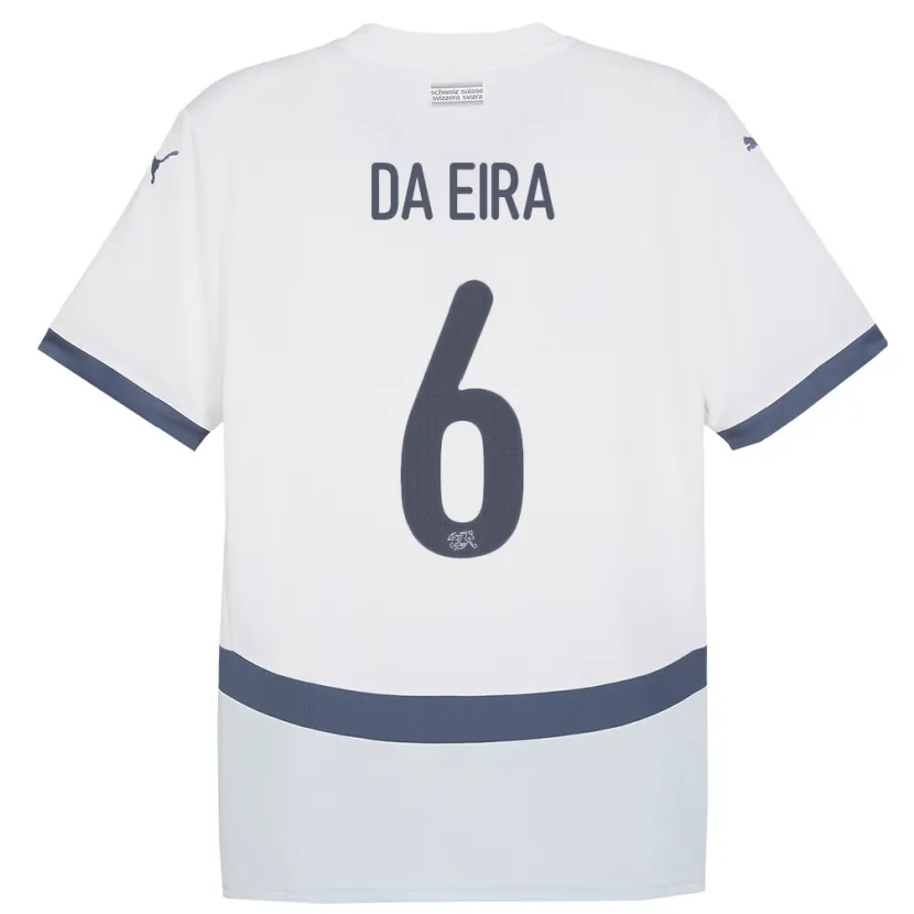 Danxen Dames Zwitserland Stefanie Da Eira #6 Wit Uitshirt Uittenue 24-26 T-Shirt