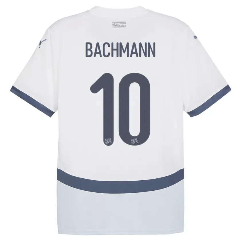 Danxen Dames Zwitserland Ramona Bachmann #10 Wit Uitshirt Uittenue 24-26 T-Shirt