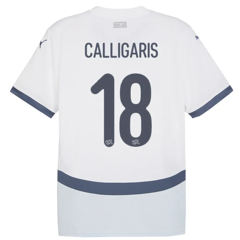 Danxen Dames Zwitserland Viola Calligaris #18 Wit Uitshirt Uittenue 24-26 T-Shirt