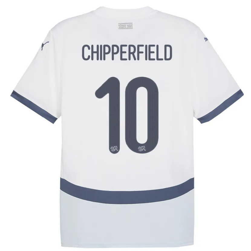 Danxen Dames Zwitserland Liam Chipperfield #10 Wit Uitshirt Uittenue 24-26 T-Shirt