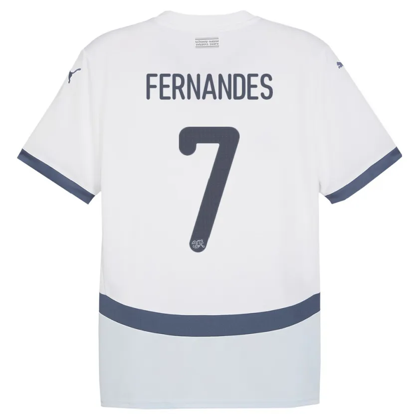 Danxen Dames Zwitserland Ruben Fernandes #7 Wit Uitshirt Uittenue 24-26 T-Shirt