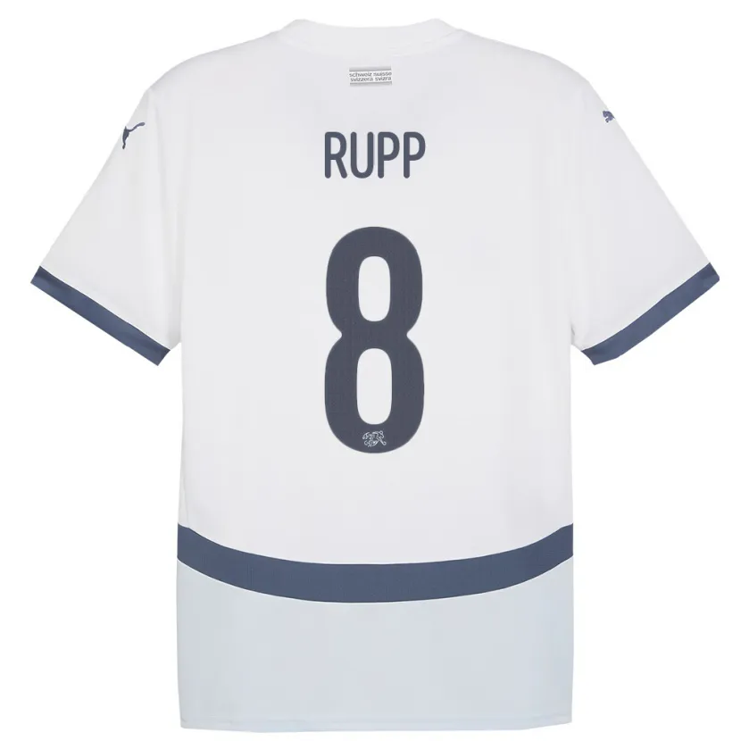 Danxen Dames Zwitserland Noah Rupp #8 Wit Uitshirt Uittenue 24-26 T-Shirt