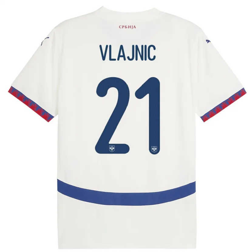Danxen Dames Servië Tyla Jay Vlajnic #21 Wit Uitshirt Uittenue 24-26 T-Shirt