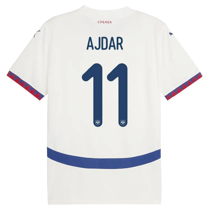 Danxen Dames Servië Ognjen Ajdar #11 Wit Uitshirt Uittenue 24-26 T-Shirt