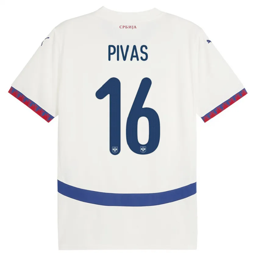 Danxen Dames Servië Miodrag Pivas #16 Wit Uitshirt Uittenue 24-26 T-Shirt