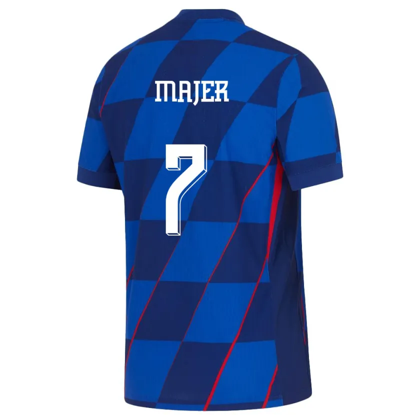 Danxen Dames Kroatië Lovro Majer #7 Blauw Uitshirt Uittenue 24-26 T-Shirt