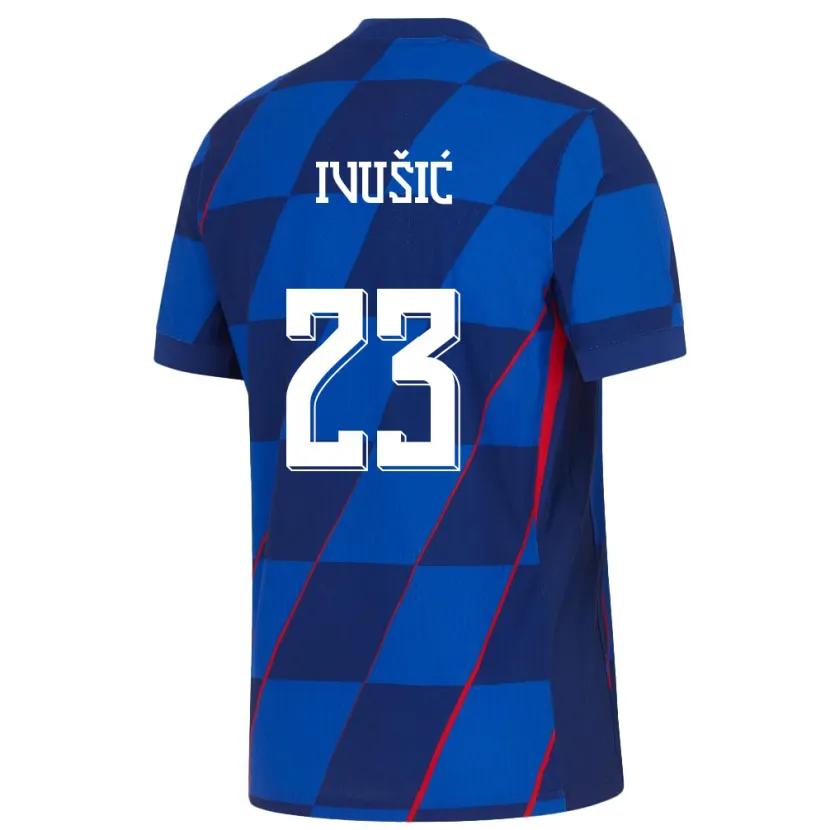 Danxen Dames Kroatië Ivica Ivusic #23 Blauw Uitshirt Uittenue 24-26 T-Shirt