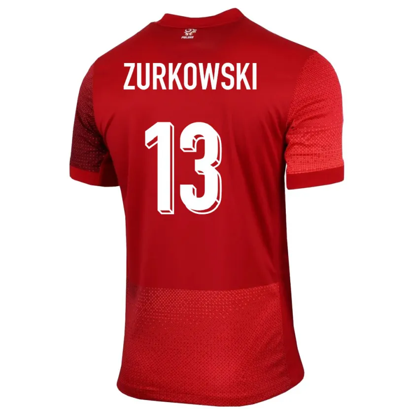 Danxen Dames Polen Szymon Zurkowski #13 Rood Uitshirt Uittenue 24-26 T-Shirt