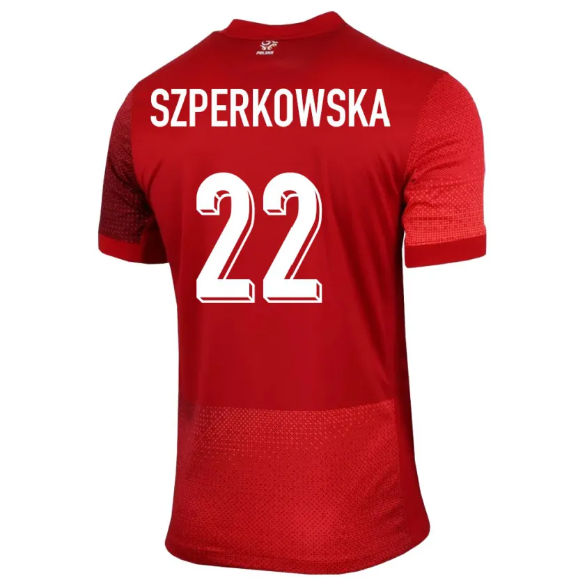 Danxen Dames Polen Oliwia Szperkowska #22 Rood Uitshirt Uittenue 24-26 T-Shirt