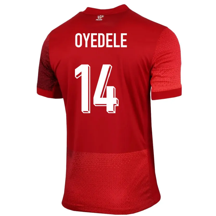 Danxen Dames Polen Maximillian Oyedele #14 Rood Uitshirt Uittenue 24-26 T-Shirt