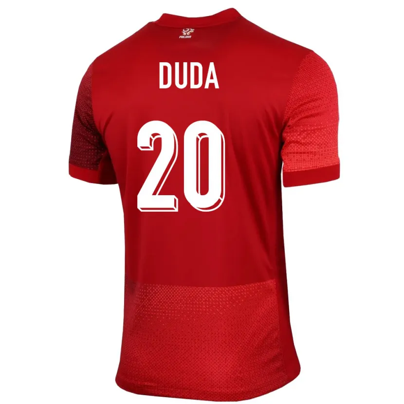 Danxen Dames Polen Kacper Duda #20 Rood Uitshirt Uittenue 24-26 T-Shirt