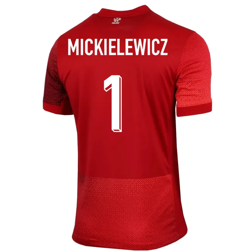 Danxen Dames Polen Aleksander Mickielewicz #1 Rood Uitshirt Uittenue 24-26 T-Shirt