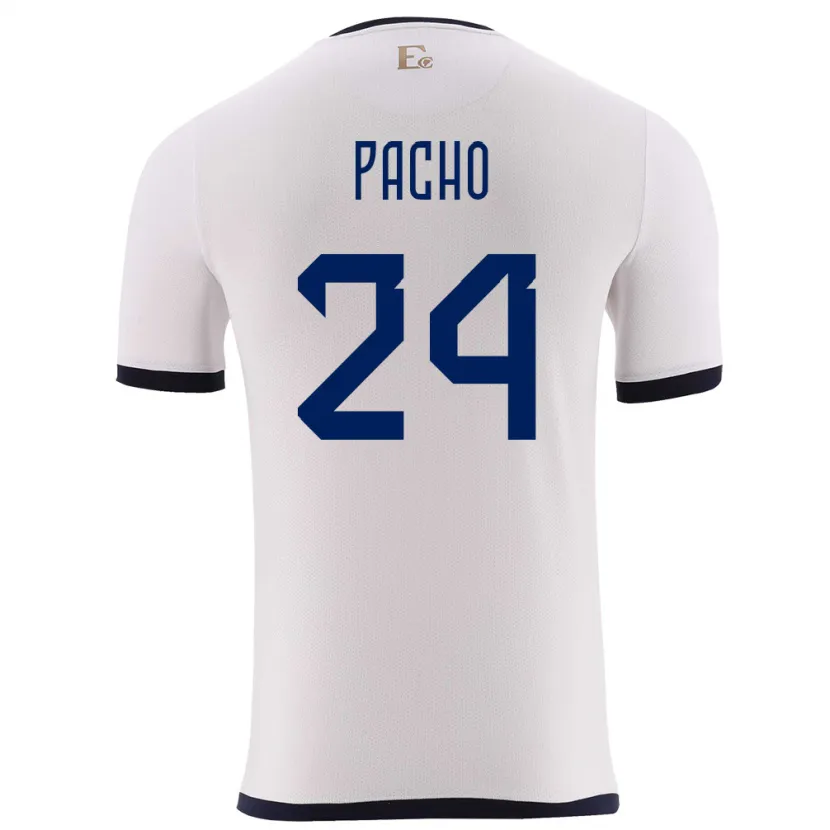 Danxen Dames Ecuador William Pacho #24 Wit Uitshirt Uittenue 24-26 T-Shirt