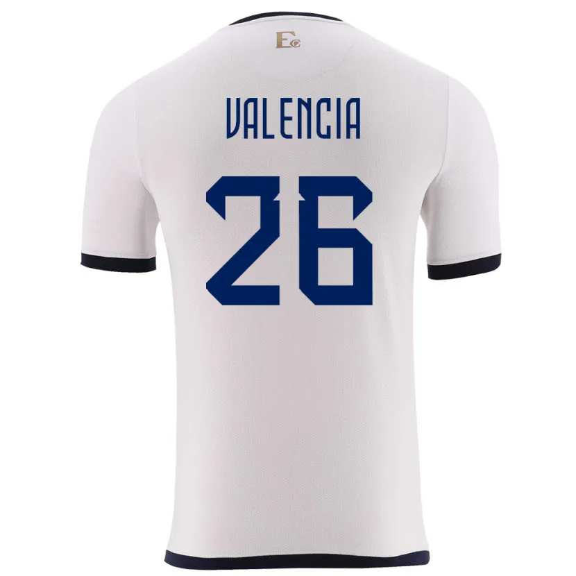 Danxen Dames Ecuador Anthony Valencia #26 Wit Uitshirt Uittenue 24-26 T-Shirt