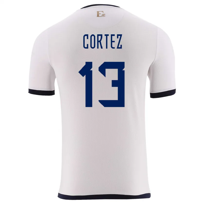 Danxen Dames Ecuador Steven Cortez #13 Wit Uitshirt Uittenue 24-26 T-Shirt