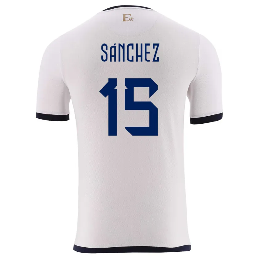 Danxen Dames Ecuador Juan Sanchez #15 Wit Uitshirt Uittenue 24-26 T-Shirt