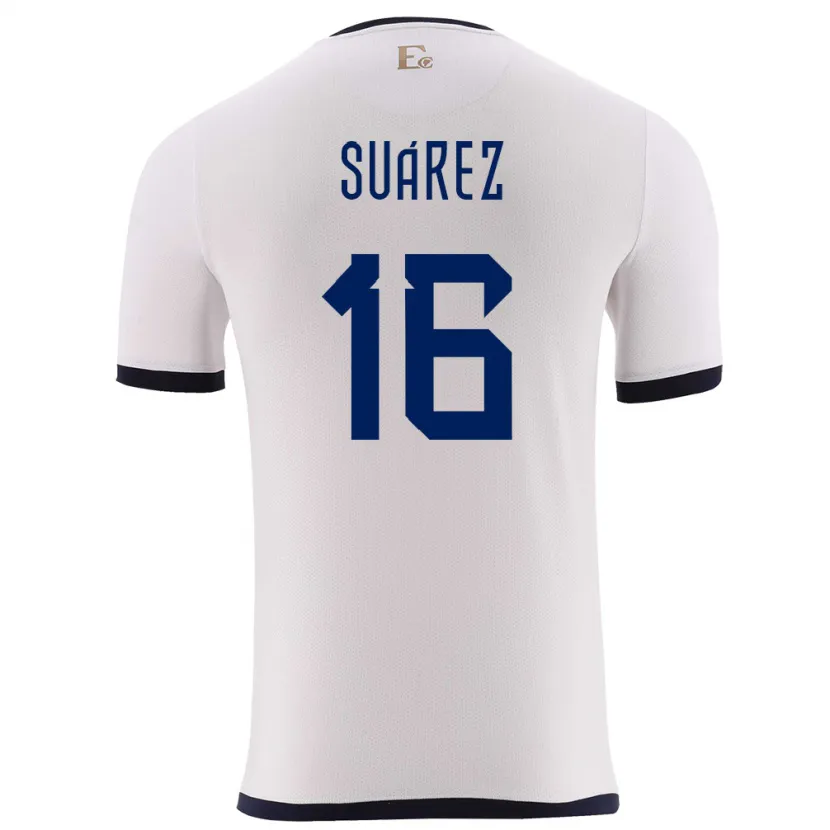 Danxen Dames Ecuador Ariel Suarez #16 Wit Uitshirt Uittenue 24-26 T-Shirt