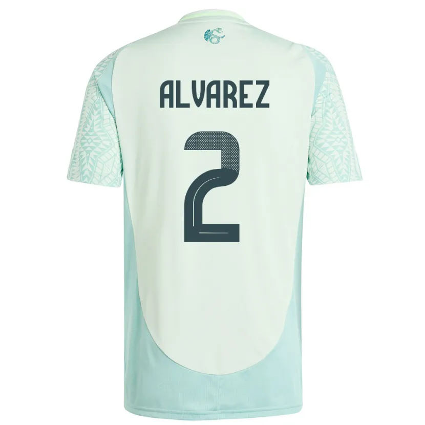 Danxen Dames Mexico Kevin Alvarez #2 Linnen Groen Uitshirt Uittenue 24-26 T-Shirt