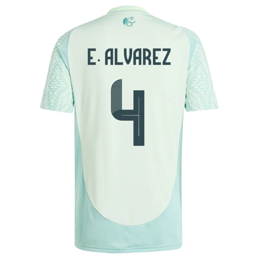 Danxen Dames Mexico Edson Alvarez #4 Linnen Groen Uitshirt Uittenue 24-26 T-Shirt