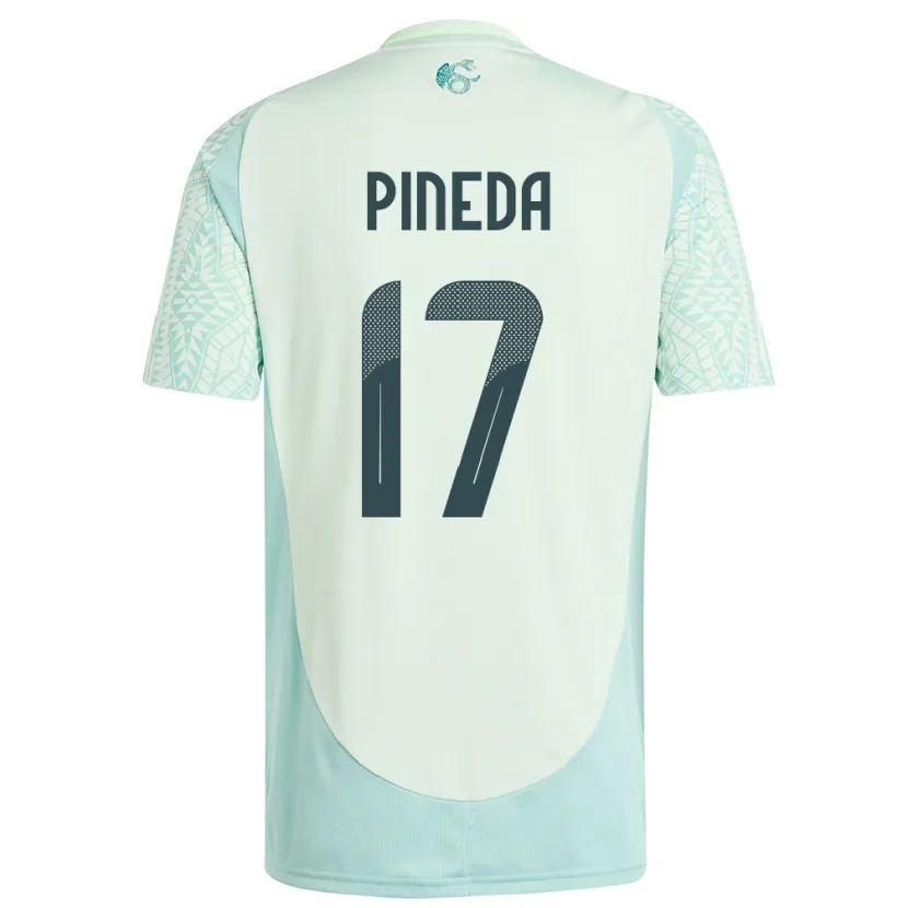 Danxen Dames Mexico Orbelin Pineda #17 Linnen Groen Uitshirt Uittenue 24-26 T-Shirt