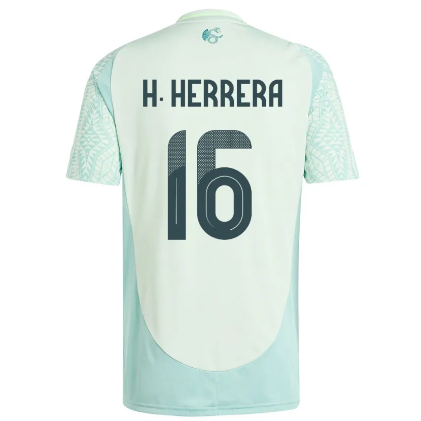 Danxen Dames Mexico Hector Herrera #16 Linnen Groen Uitshirt Uittenue 24-26 T-Shirt