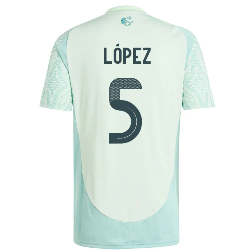 Danxen Dames Mexico Jimena Lopez #5 Linnen Groen Uitshirt Uittenue 24-26 T-Shirt