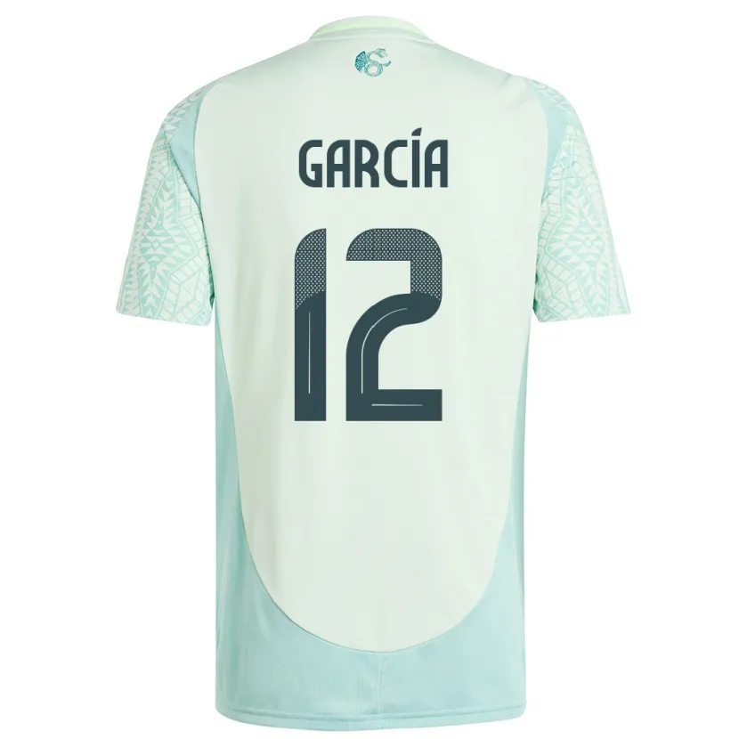 Danxen Dames Mexico Eduardo Garcia #12 Linnen Groen Uitshirt Uittenue 24-26 T-Shirt