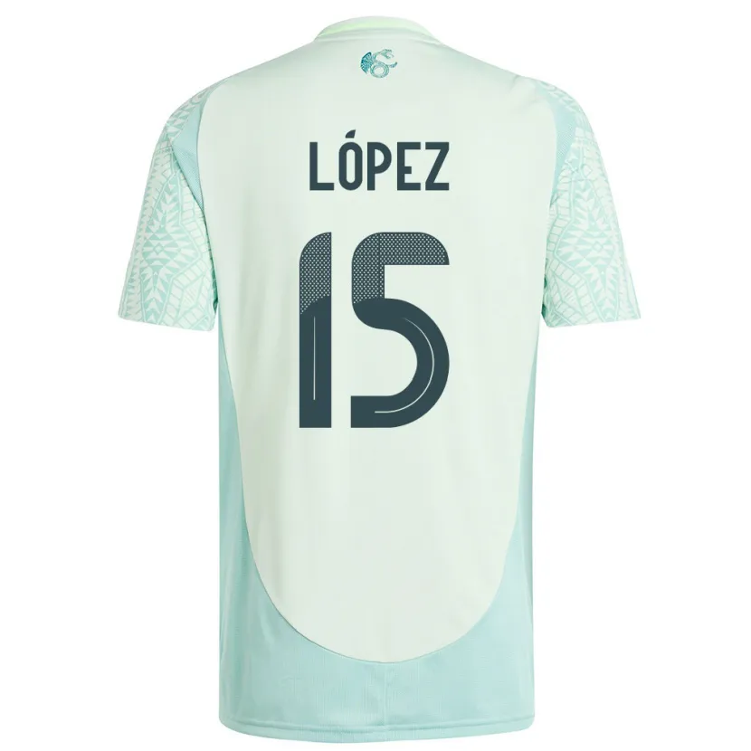Danxen Dames Mexico Everardo Lopez #15 Linnen Groen Uitshirt Uittenue 24-26 T-Shirt