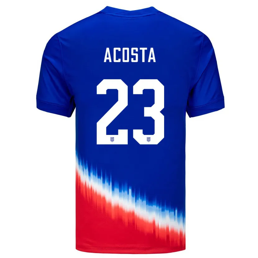 Danxen Dames Verenigde Staten Kellyn Acosta #23 Blauw Uitshirt Uittenue 24-26 T-Shirt