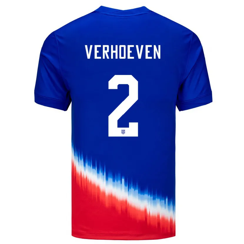 Danxen Dames Verenigde Staten Oscar Verhoeven #2 Blauw Uitshirt Uittenue 24-26 T-Shirt