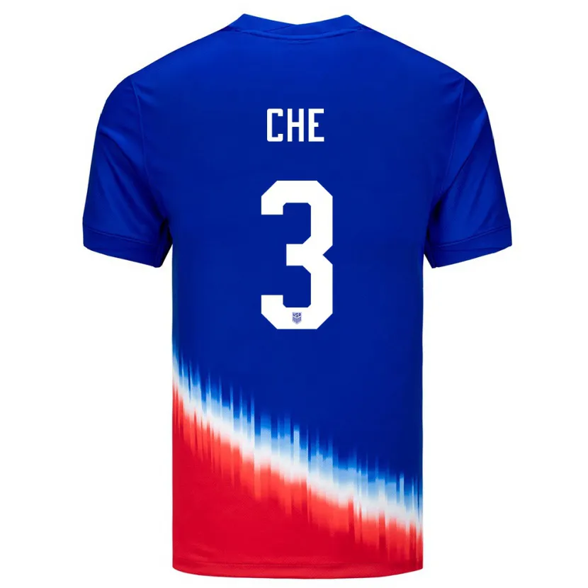 Danxen Dames Verenigde Staten Justin Che #3 Blauw Uitshirt Uittenue 24-26 T-Shirt