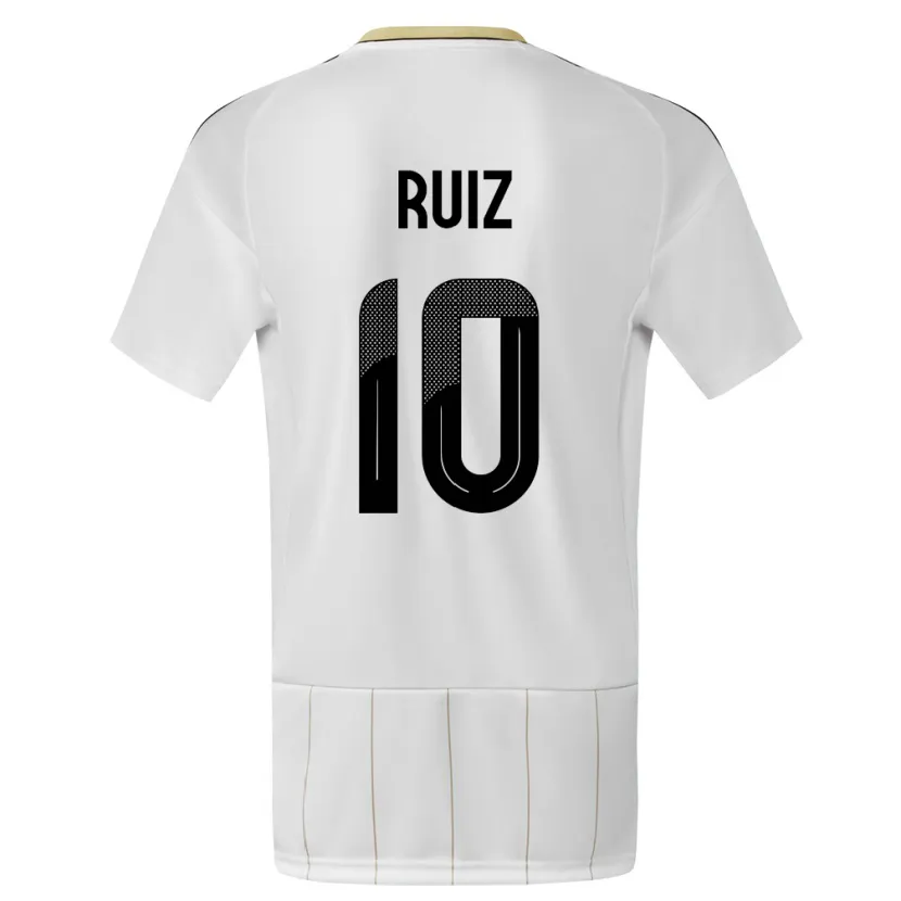 Danxen Dames Costa Rica Bryan Ruiz #10 Wit Uitshirt Uittenue 24-26 T-Shirt