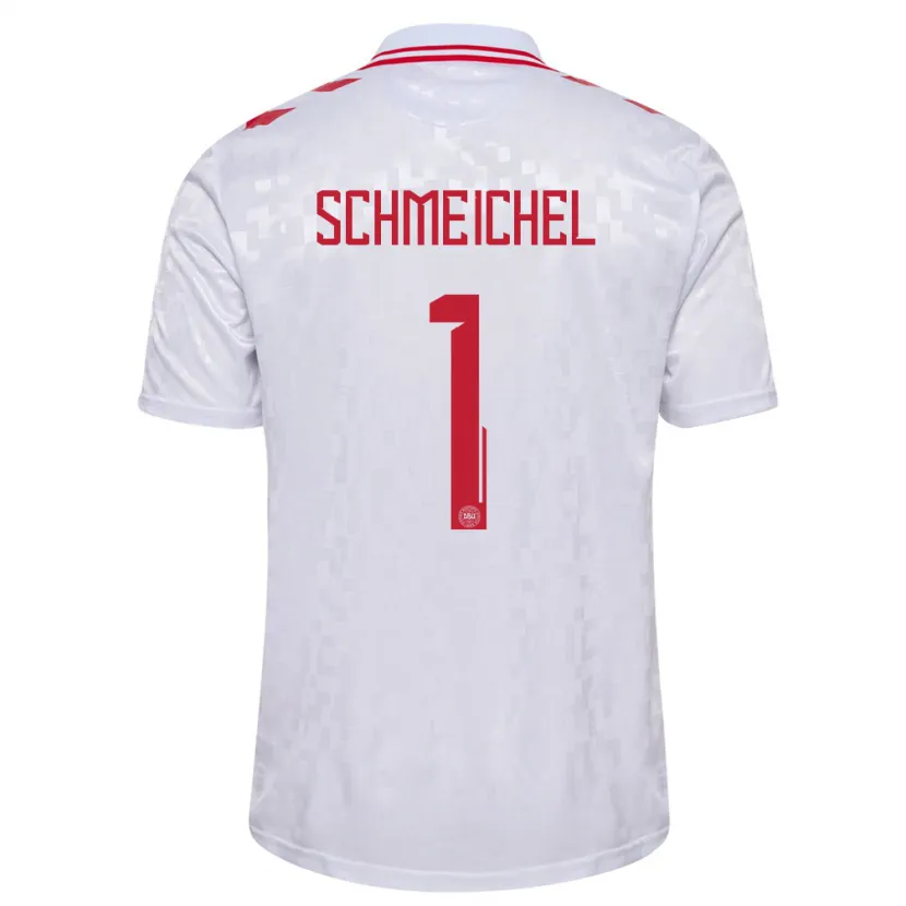 Danxen Dames Denemarken Kasper Schmeichel #1 Wit Uitshirt Uittenue 24-26 T-Shirt