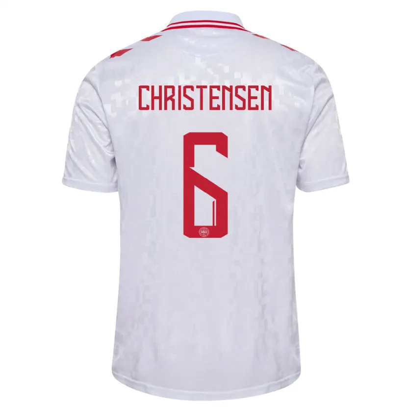 Danxen Dames Denemarken Andreas Christensen #6 Wit Uitshirt Uittenue 24-26 T-Shirt