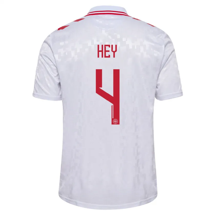 Danxen Dames Denemarken Lucas Hey #4 Wit Uitshirt Uittenue 24-26 T-Shirt