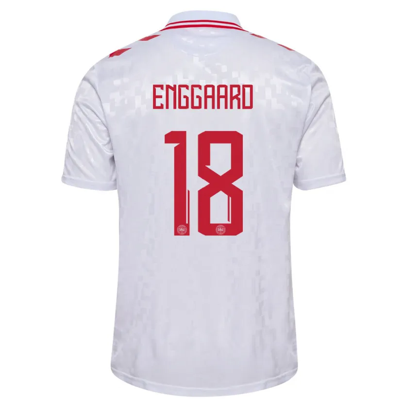 Danxen Dames Denemarken Mads Enggaard #18 Wit Uitshirt Uittenue 24-26 T-Shirt