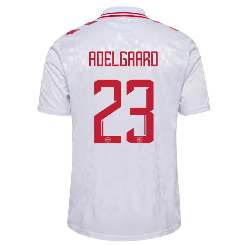 Danxen Dames Denemarken Aske Adelgaard #23 Wit Uitshirt Uittenue 24-26 T-Shirt