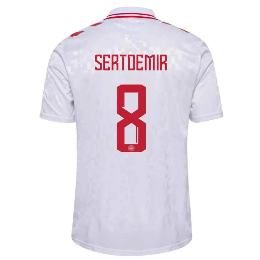 Danxen Dames Denemarken Zidan Sertdemir #8 Wit Uitshirt Uittenue 24-26 T-Shirt