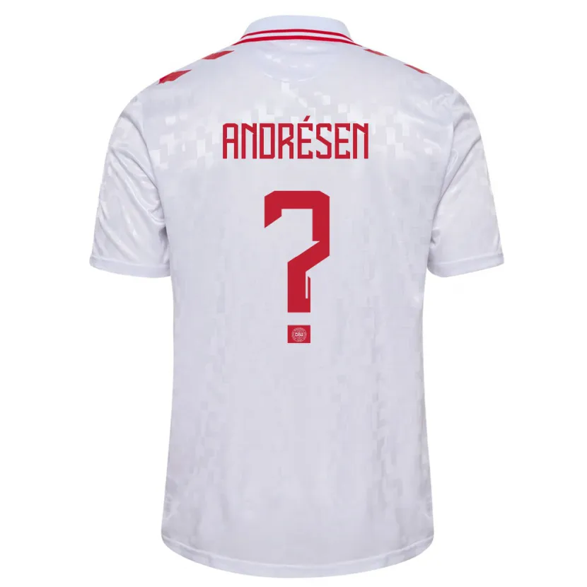 Danxen Dames Denemarken Aske Andrésen #0 Wit Uitshirt Uittenue 24-26 T-Shirt