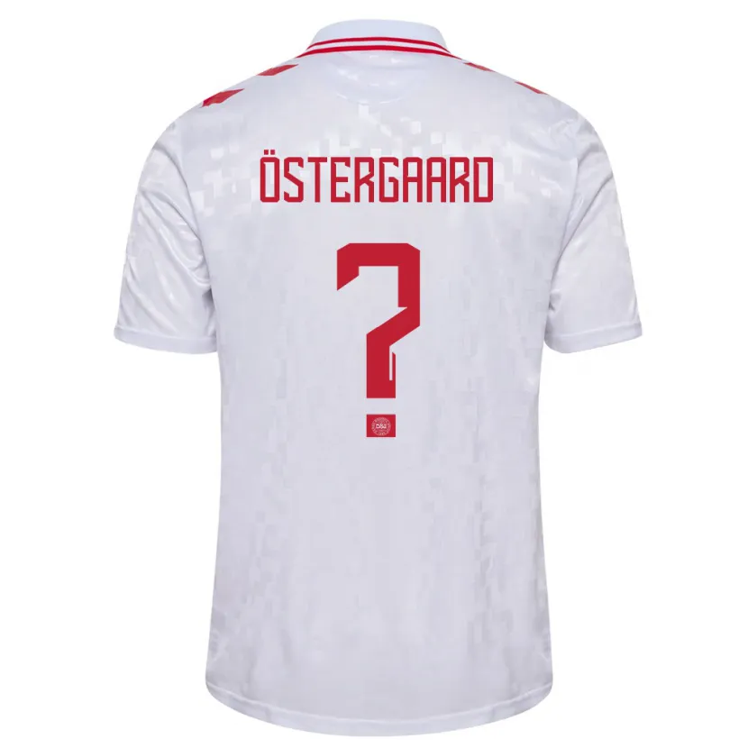 Danxen Dames Denemarken Christian Östergaard #0 Wit Uitshirt Uittenue 24-26 T-Shirt