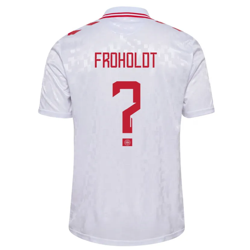 Danxen Dames Denemarken Victor Froholdt #0 Wit Uitshirt Uittenue 24-26 T-Shirt