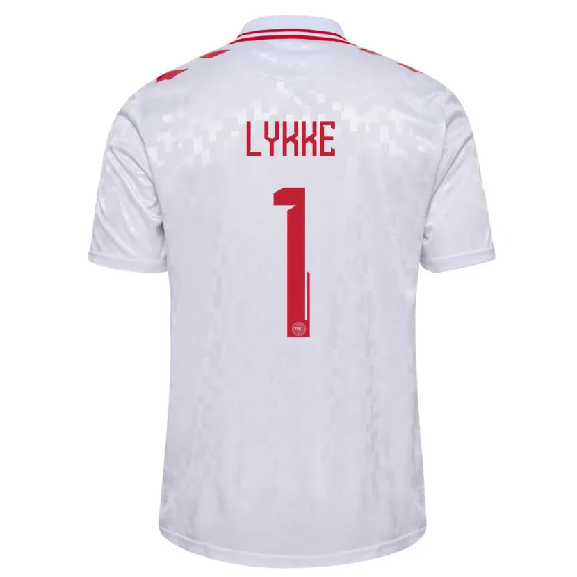 Danxen Dames Denemarken William Lykke #1 Wit Uitshirt Uittenue 24-26 T-Shirt
