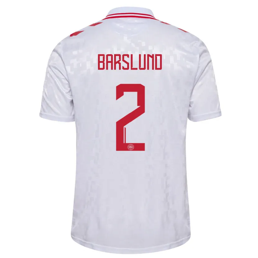 Danxen Dames Denemarken Kaare Barslund #2 Wit Uitshirt Uittenue 24-26 T-Shirt